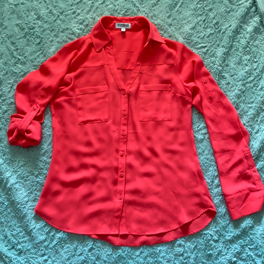 Express two pocket button up collar shirt
